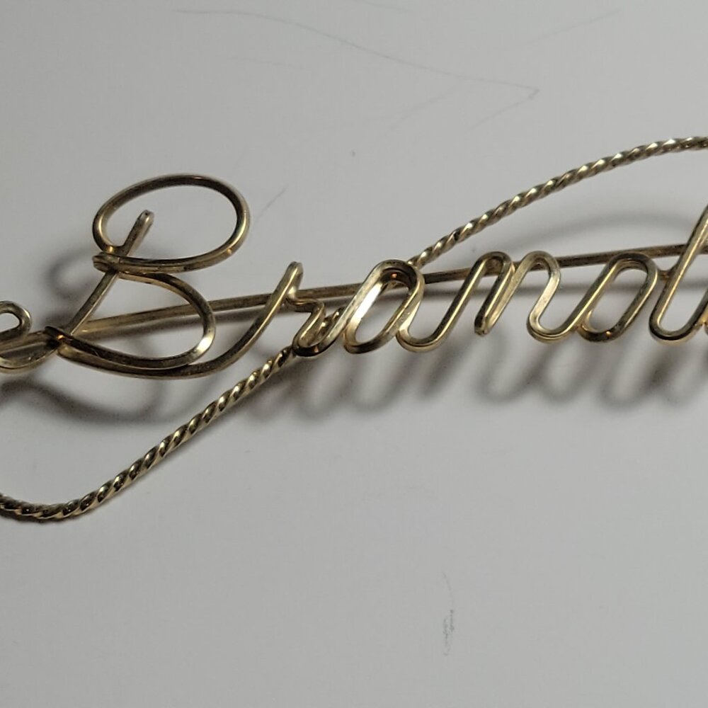 Brandi name brooch 12k gold filled Antique Art Jewelry